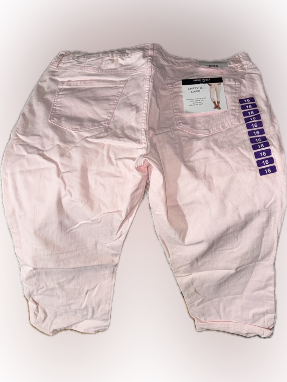 Nine West Light Pink Chrystie Capri Jeans